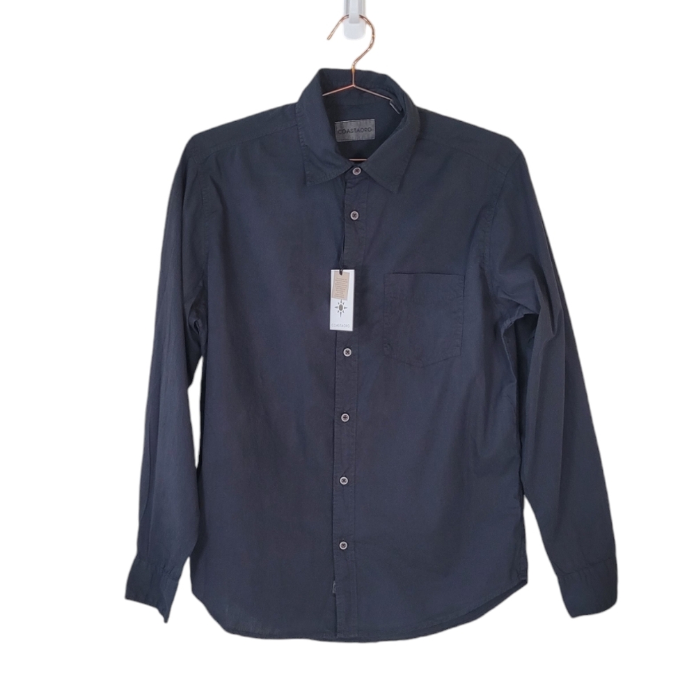 COASTAORO Black Long Sleeve Button Front Shirt Size S
